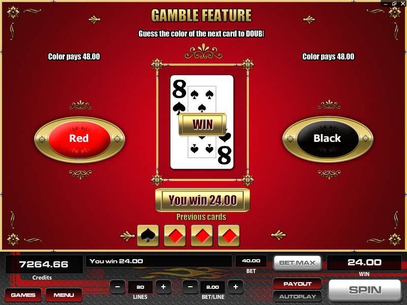 Nitro Madness – Gamble (double up) feature